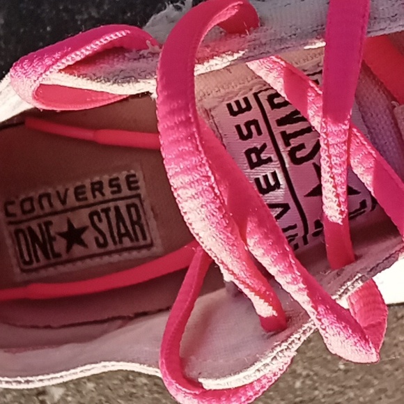 Converse One Star Pink And White Sneakers with Pink Laces 7.5 - Picture 5 of 6
